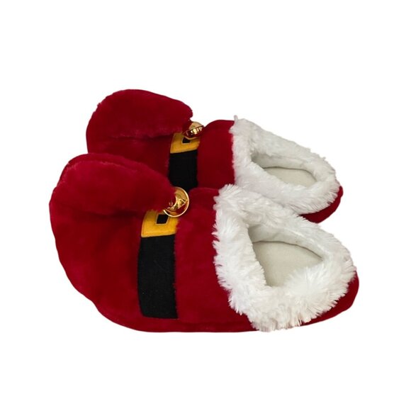 Dan Dee Santa Elf Red White Plush Slippers Sz M  Jingle Bells Christmas Costume - Picture 2 of 10